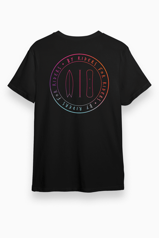 Unisex Culture Surf T-Shirt mit Backprint in Schwarz von The Clue Clothing