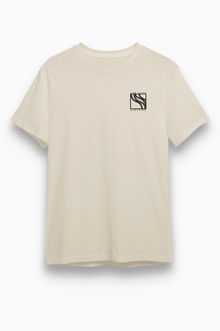 Unisex T-Shirt „Origin“ in Beige von The Clue Clothing
