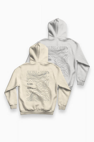 Unsere Origin Pullover mit Kapuze in den erhältlichen Farben. Hoody Beige und Hoody Hellgrau. Hoodie zum Skifahren und Snowboarden