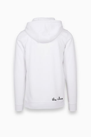 Unisex Classic Hoodie Pullover in Schwarz mit Backprint von The Clue Clothing