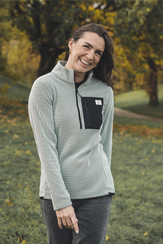 Damen Half Zip Sweatshirt Ozean Blau