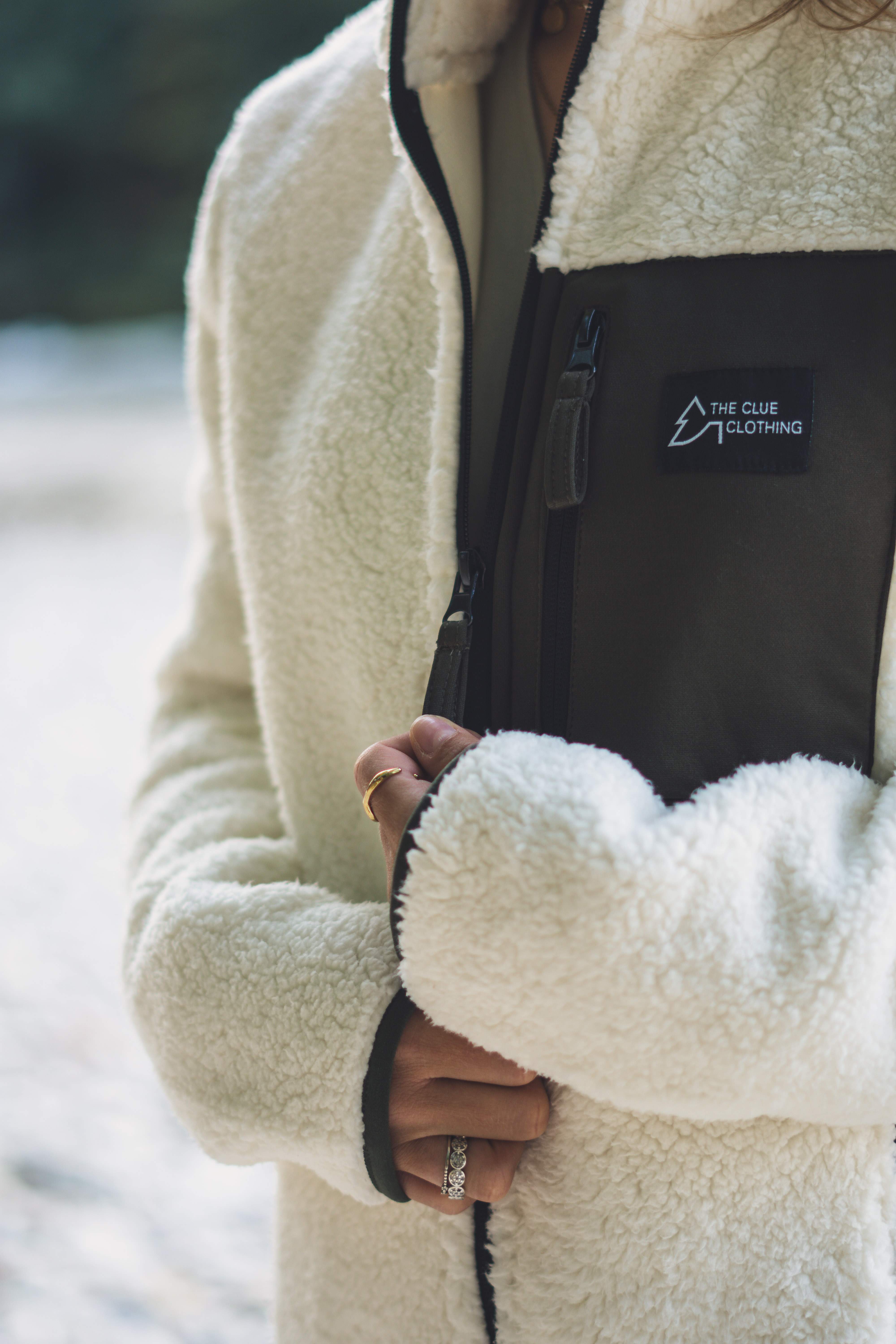 Damen Sherpa Fleece Jacke Unisex The Clue Clothing