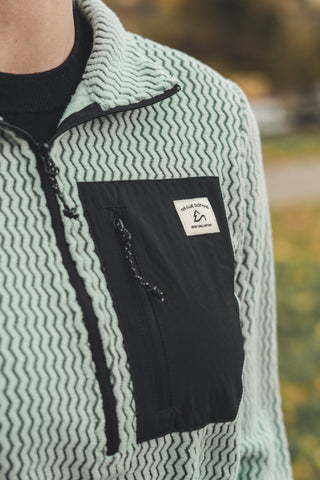 Damen Half Zip Sweatshirt Ozean Blau