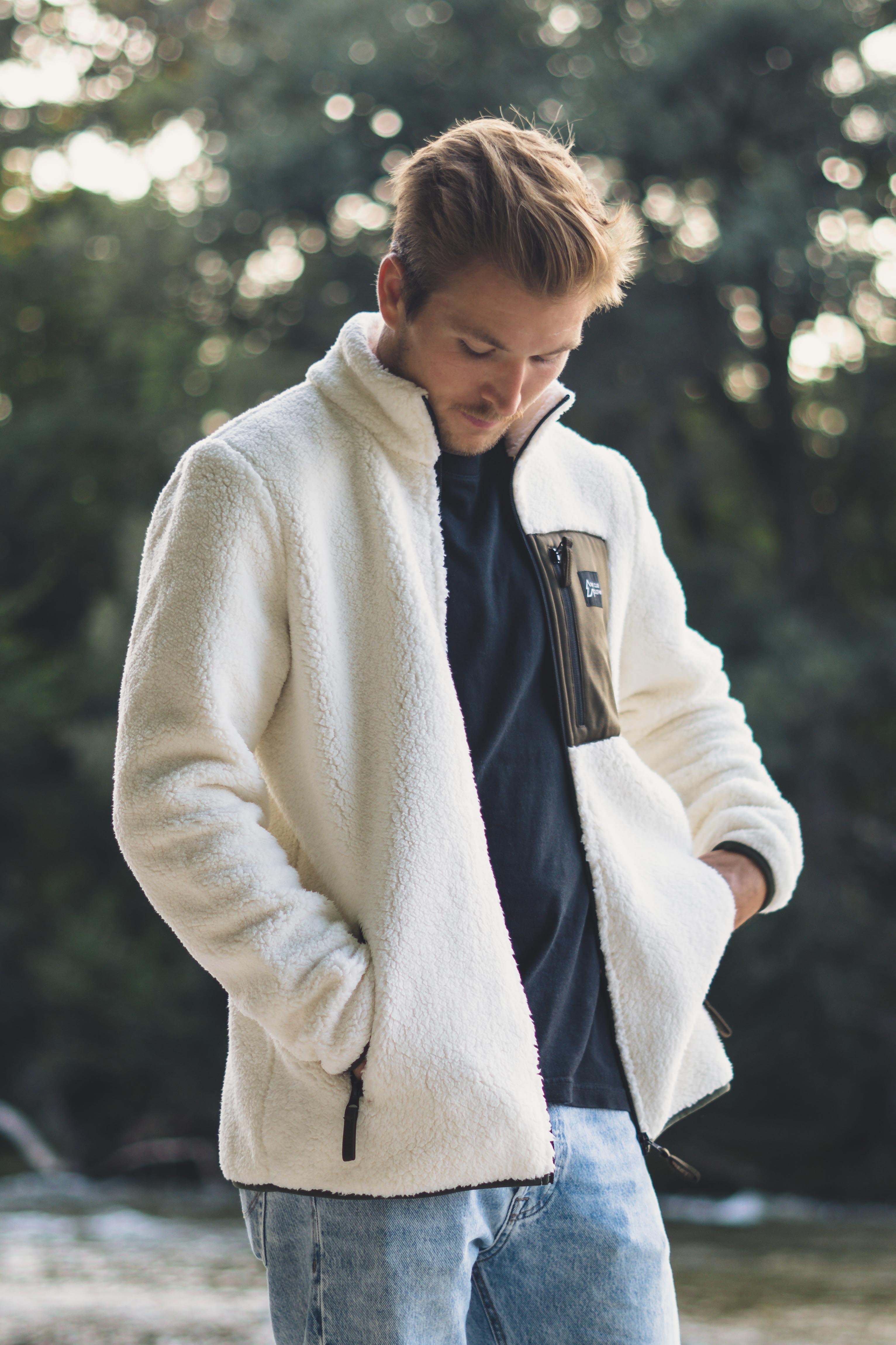 Mens Fashion Mens Sherpa Jacket Outfit Beige Sherpa Jacket Mens 11