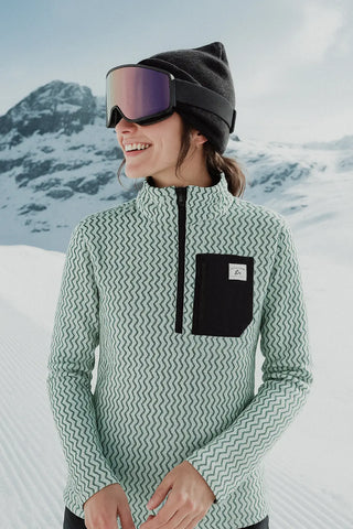 Damen Half Zip Sweatshirt